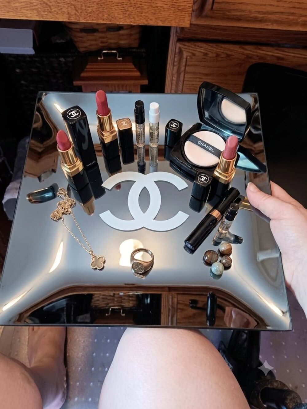 CHANEL Makeup Accessory Serving Tray Organizer Cosmetic Anything !Black LQQK!